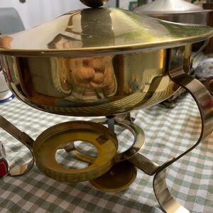 Source Unknown Gold Serving Dish